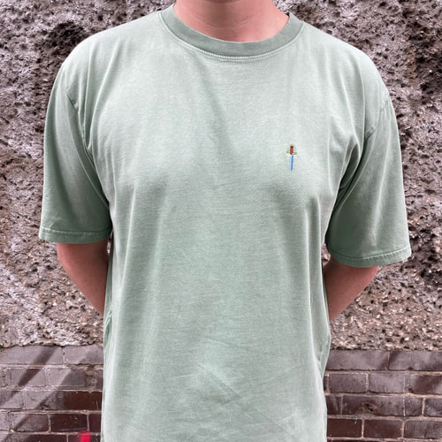 »AN DEN ALPTRAUM«  T-Shirt - Stone Washed Sage Green